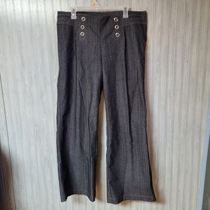 NY Collection Womens Gray Button Pants Size 14